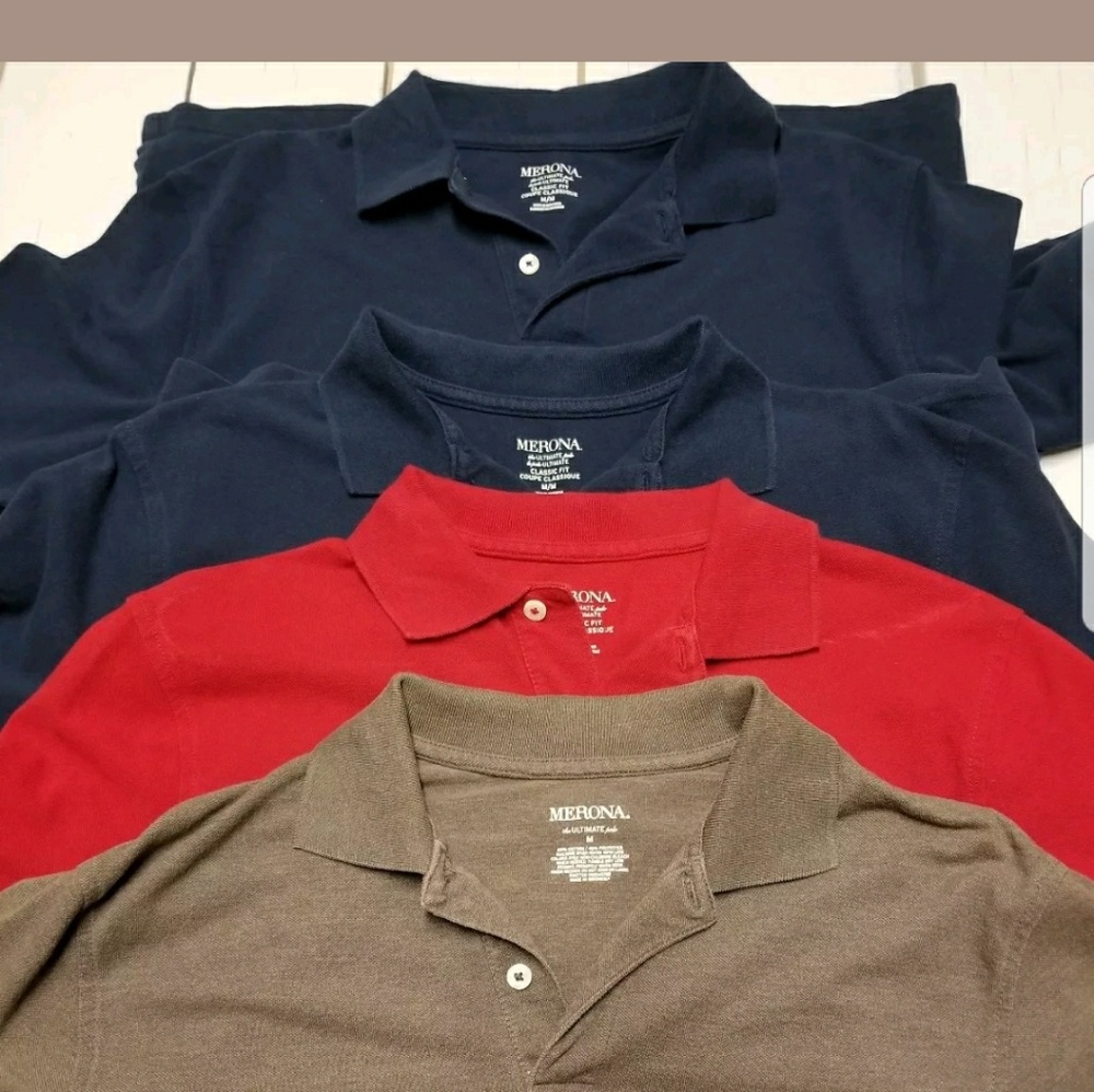 Merona Men's Polo Shirts Size Medium Lot of 4